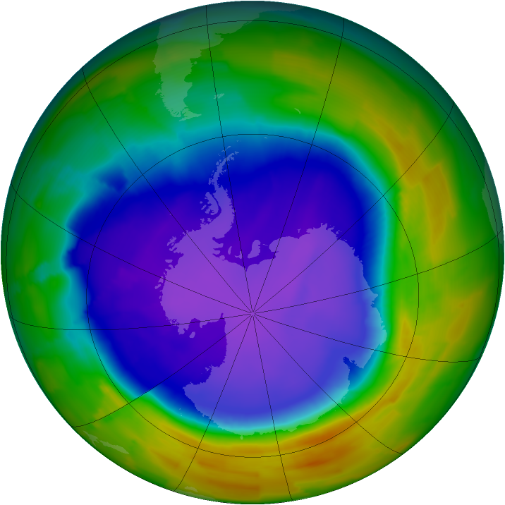 Antarctic ozone map for 06 October 2011